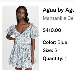 Agua Bendita Manzanilla Celeste Mini Dress